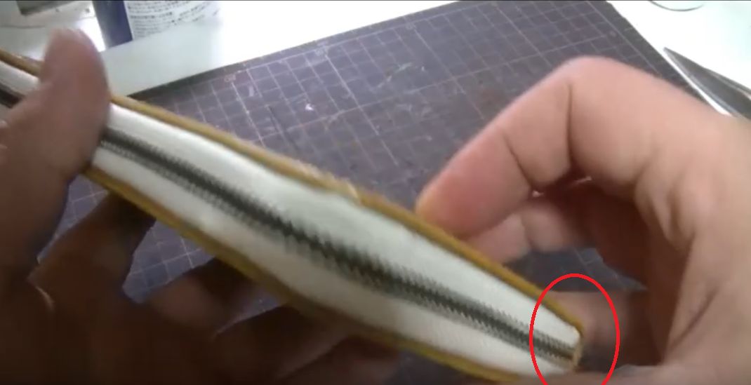 ファスナー両端の処理後の結果